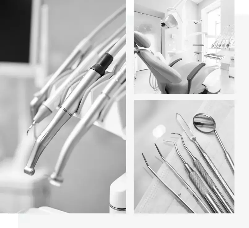 narzędzia i fotel dentyetyczny